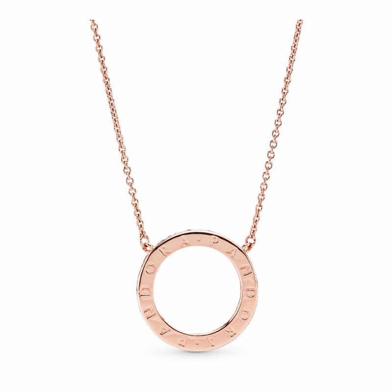 Pandora Circle Of Sparkle Necklace Ireland - Pandora Rose/Cubic Zirconia - 082746MCG